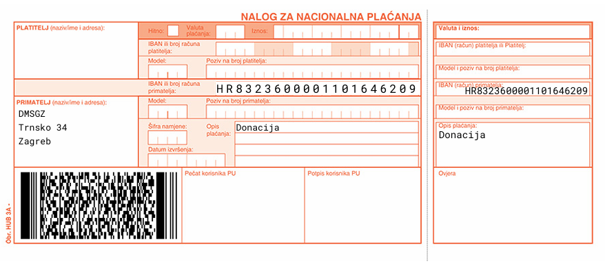 Uplatnica za donaciju